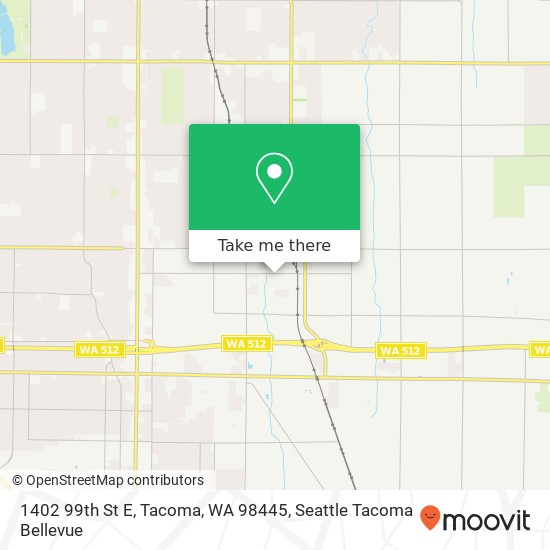 Mapa de 1402 99th St E, Tacoma, WA 98445