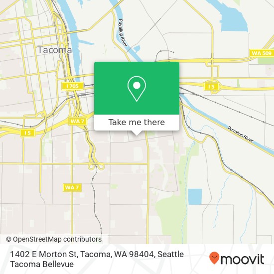 Mapa de 1402 E Morton St, Tacoma, WA 98404