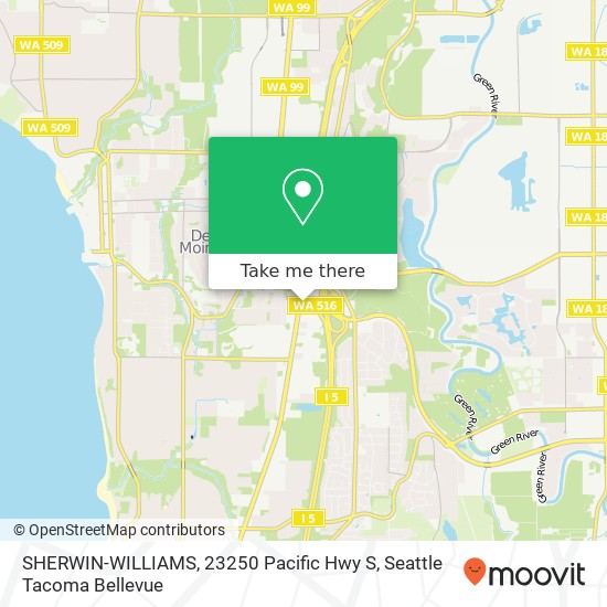 Mapa de SHERWIN-WILLIAMS, 23250 Pacific Hwy S