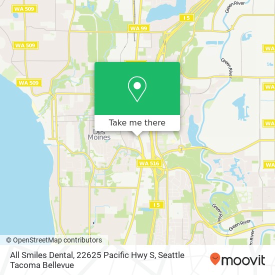 Mapa de All Smiles Dental, 22625 Pacific Hwy S