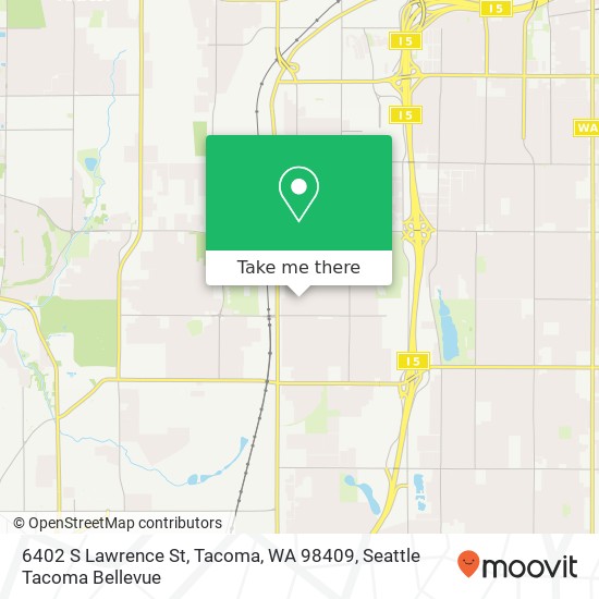 Mapa de 6402 S Lawrence St, Tacoma, WA 98409