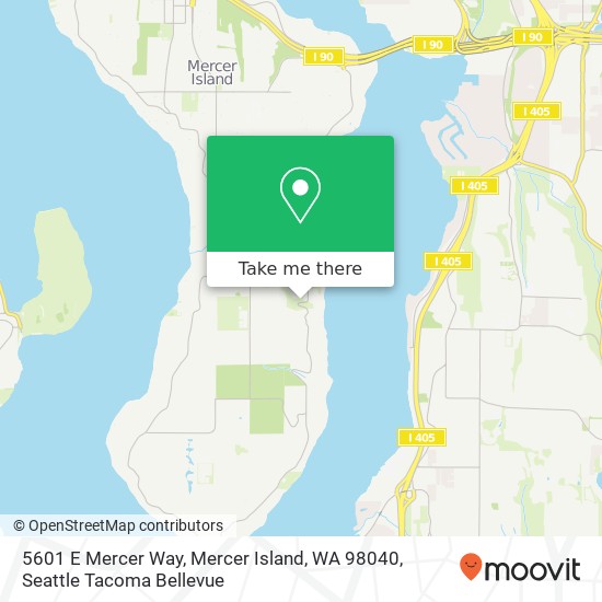 Mapa de 5601 E Mercer Way, Mercer Island, WA 98040