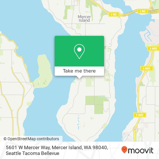 Mapa de 5601 W Mercer Way, Mercer Island, WA 98040