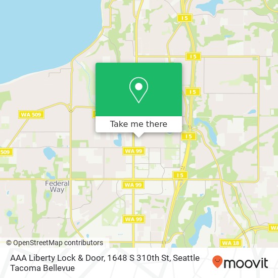 Mapa de AAA Liberty Lock & Door, 1648 S 310th St