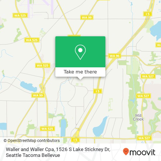 Mapa de Waller and Waller Cpa, 1526 S Lake Stickney Dr