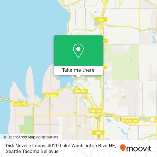 Dirk Nevelle Loans, 4020 Lake Washington Blvd NE map