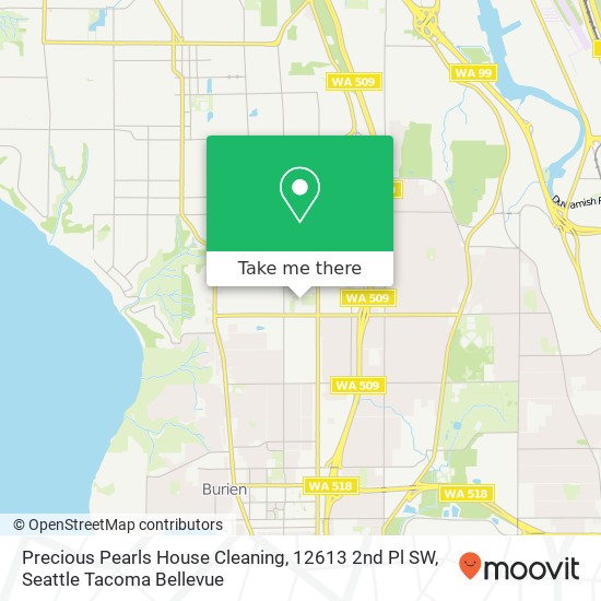 Precious Pearls House Cleaning, 12613 2nd Pl SW map