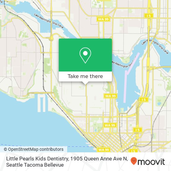 Mapa de Little Pearls Kids Dentistry, 1905 Queen Anne Ave N