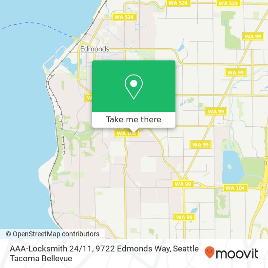 AAA-Locksmith 24 / 11, 9722 Edmonds Way map