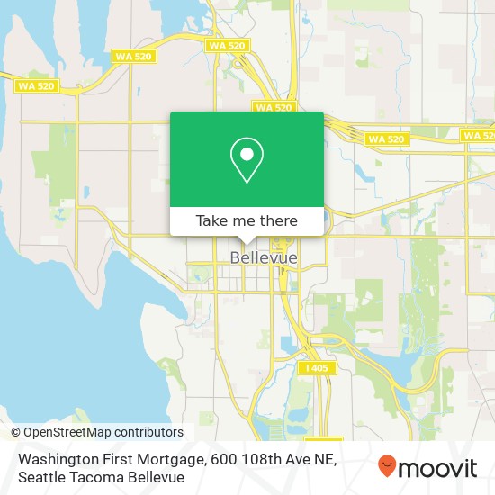 Washington First Mortgage, 600 108th Ave NE map