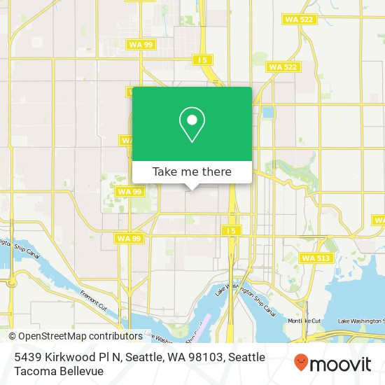 Mapa de 5439 Kirkwood Pl N, Seattle, WA 98103