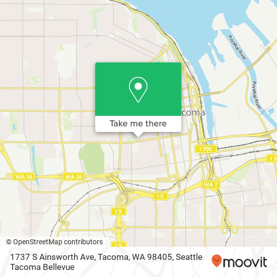 Mapa de 1737 S Ainsworth Ave, Tacoma, WA 98405