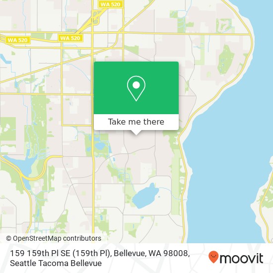 Mapa de 159 159th Pl SE (159th Pl), Bellevue, WA 98008