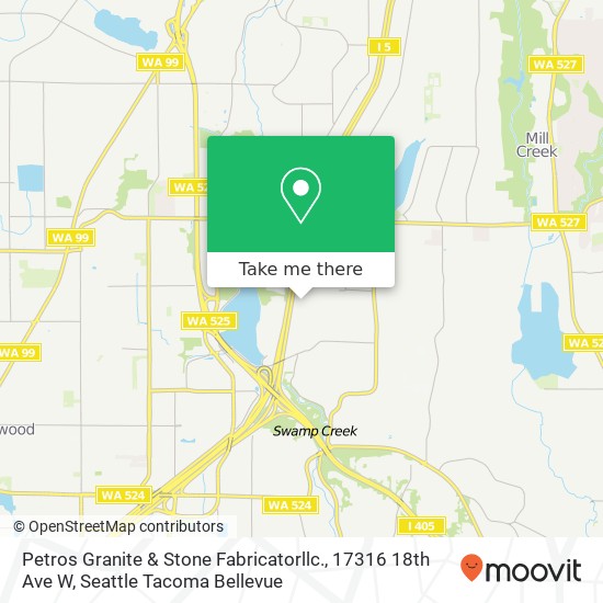 Mapa de Petros Granite & Stone Fabricatorllc., 17316 18th Ave W