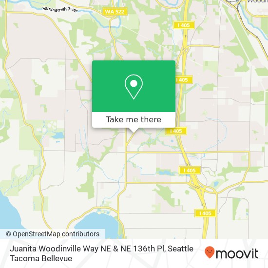 Mapa de Juanita Woodinville Way NE & NE 136th Pl