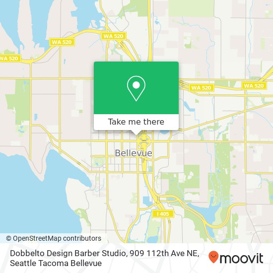 Mapa de Dobbelto Design Barber Studio, 909 112th Ave NE