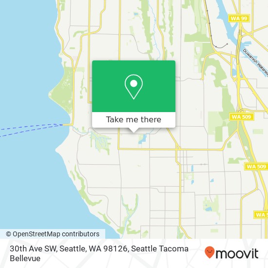 Mapa de 30th Ave SW, Seattle, WA 98126