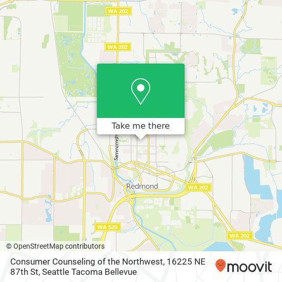 Mapa de Consumer Counseling of the Northwest, 16225 NE 87th St