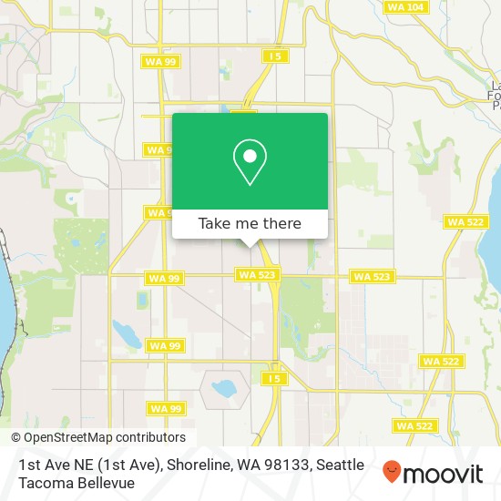 1st Ave NE (1st Ave), Shoreline, WA 98133 map