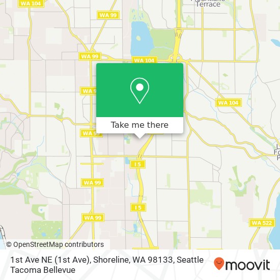 Mapa de 1st Ave NE (1st Ave), Shoreline, WA 98133