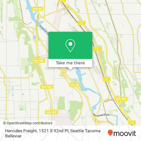 Hercules Freight, 1521 S 92nd Pl map