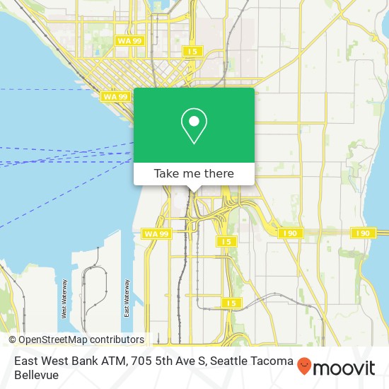 East West Bank ATM, 705 5th Ave S map