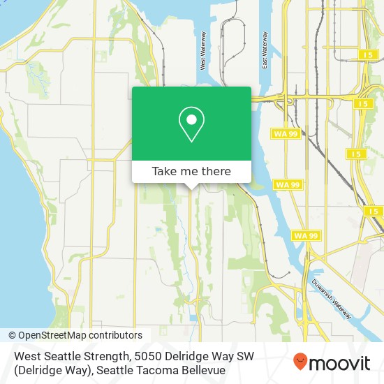 Mapa de West Seattle Strength, 5050 Delridge Way SW