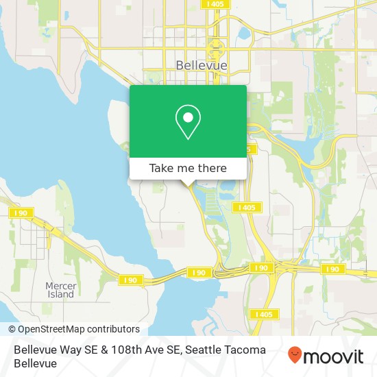 Mapa de Bellevue Way SE & 108th Ave SE