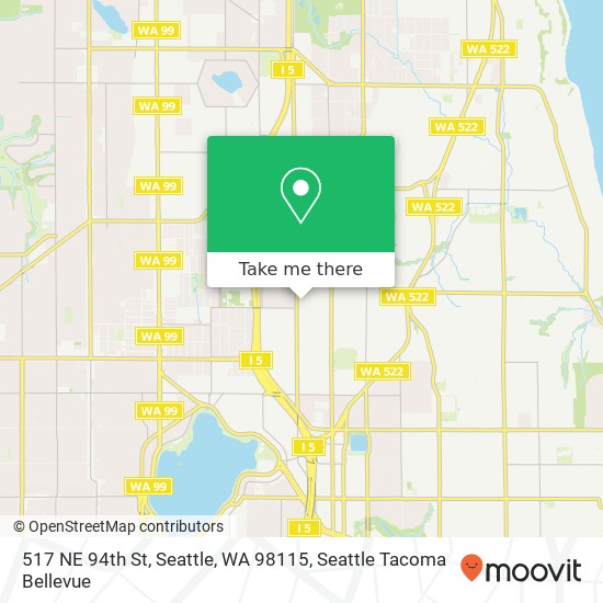 Mapa de 517 NE 94th St, Seattle, WA 98115