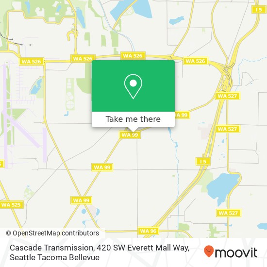 Mapa de Cascade Transmission, 420 SW Everett Mall Way