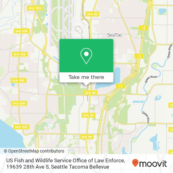 Mapa de US Fish and Wildlife Service Office of Law Enforce, 19639 28th Ave S