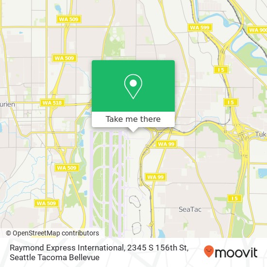 Mapa de Raymond Express International, 2345 S 156th St