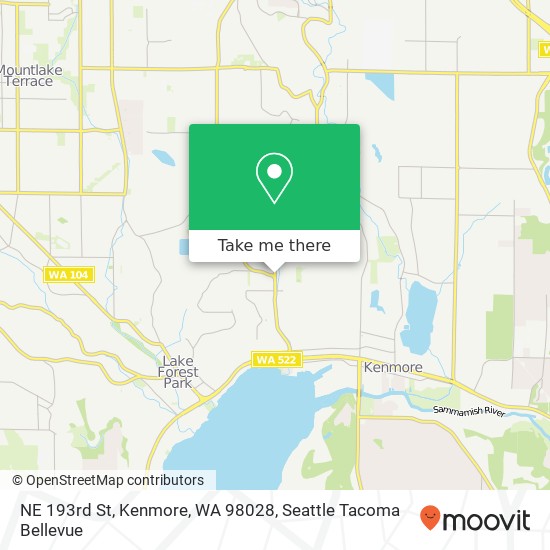 Mapa de NE 193rd St, Kenmore, WA 98028