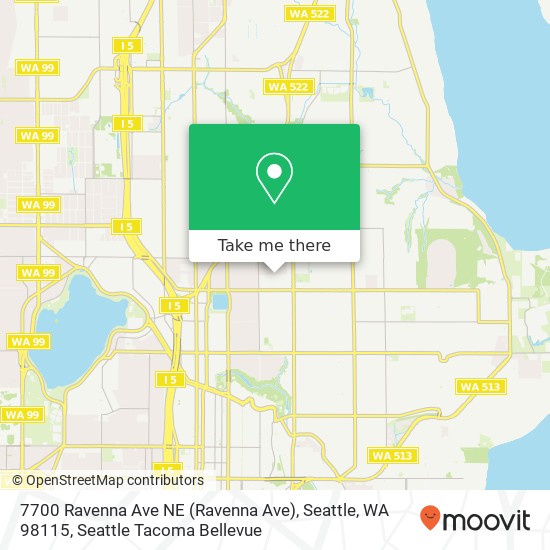 Mapa de 7700 Ravenna Ave NE (Ravenna Ave), Seattle, WA 98115