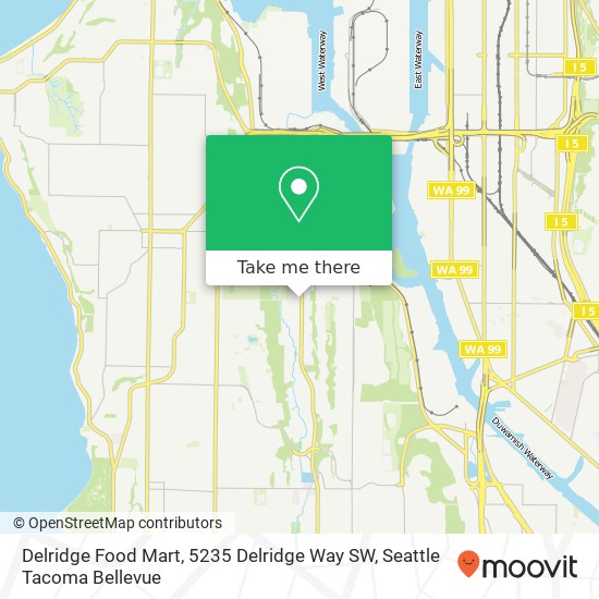 Mapa de Delridge Food Mart, 5235 Delridge Way SW