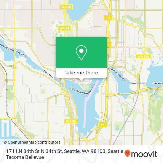 Mapa de 1711,N 34th St N 34th St, Seattle, WA 98103