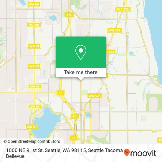 Mapa de 1000 NE 91st St, Seattle, WA 98115