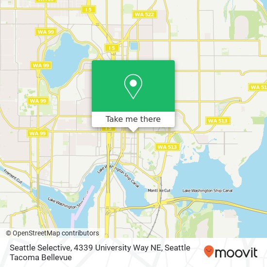 Mapa de Seattle Selective, 4339 University Way NE
