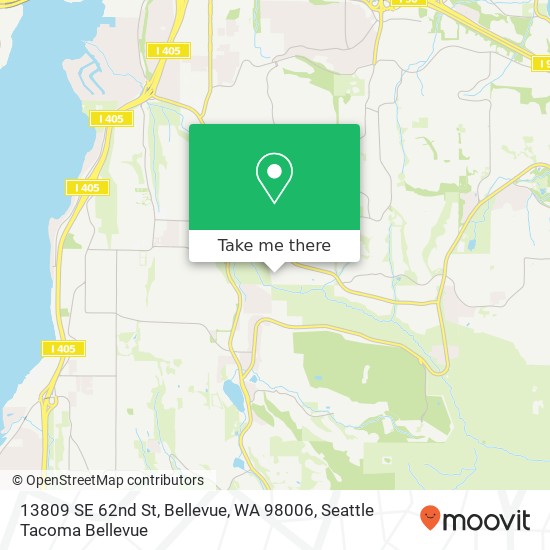 Mapa de 13809 SE 62nd St, Bellevue, WA 98006