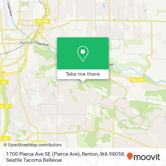 Mapa de 1700 Pierce Ave SE (Pierce Ave), Renton, WA 98058