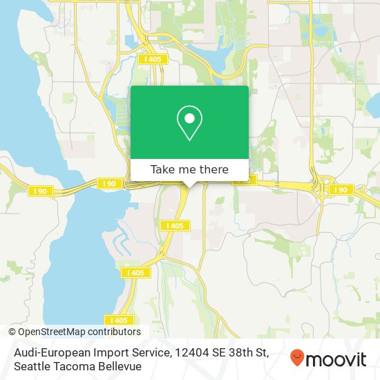 Mapa de Audi-European Import Service, 12404 SE 38th St