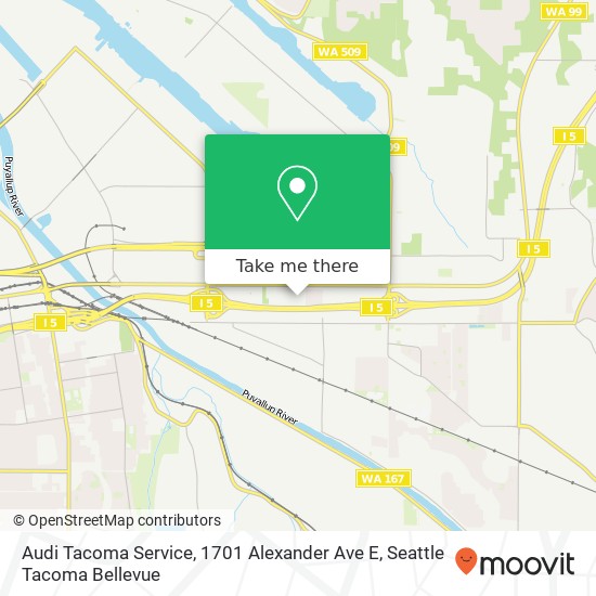 Mapa de Audi Tacoma Service, 1701 Alexander Ave E