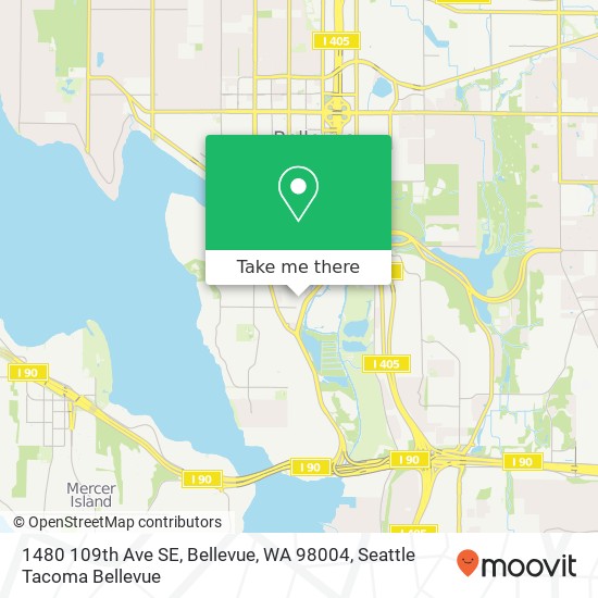 Mapa de 1480 109th Ave SE, Bellevue, WA 98004