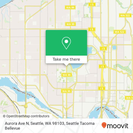 Mapa de Aurora Ave N, Seattle, WA 98103