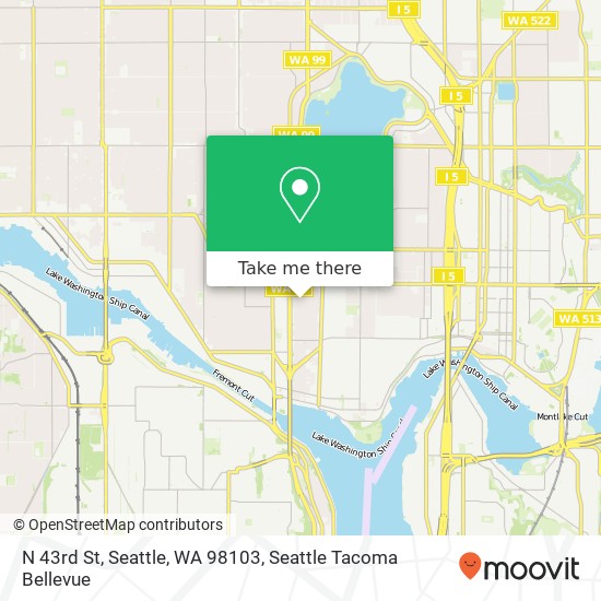Mapa de N 43rd St, Seattle, WA 98103