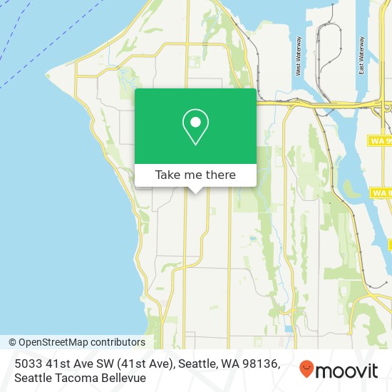 Mapa de 5033 41st Ave SW (41st Ave), Seattle, WA 98136