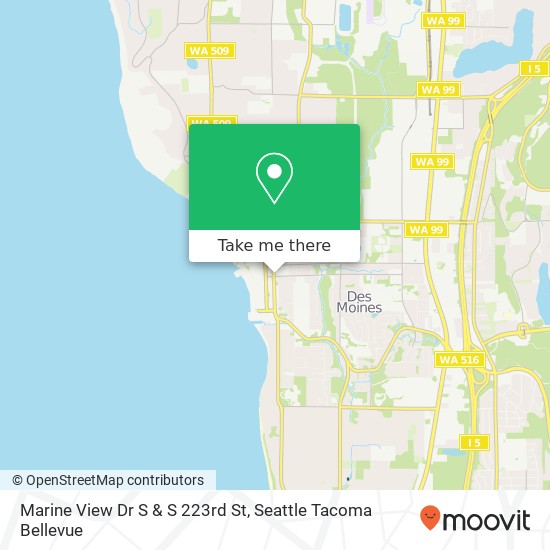 Marine View Dr S & S 223rd St map