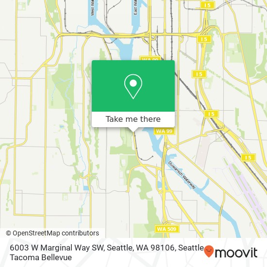 Mapa de 6003 W Marginal Way SW, Seattle, WA 98106