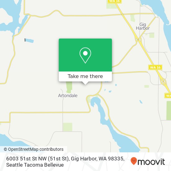 Mapa de 6003 51st St NW (51st St), Gig Harbor, WA 98335