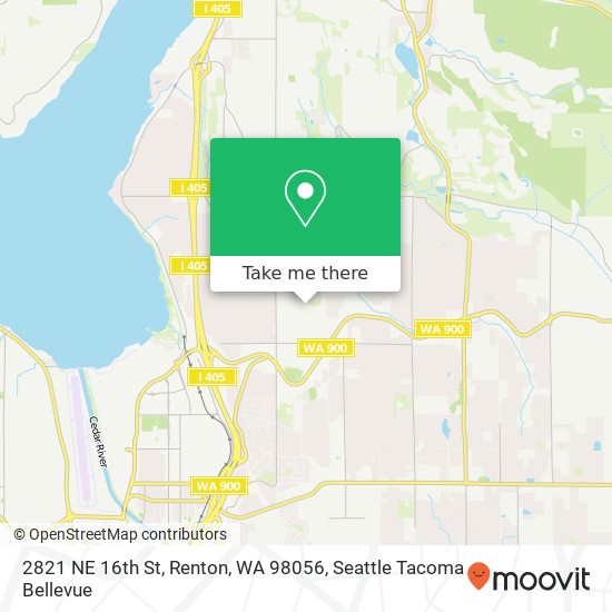 Mapa de 2821 NE 16th St, Renton, WA 98056